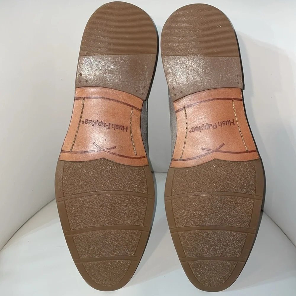 Mens Hush Puppies Beige Suede‎ Oxford Style Shoes Size 12-13